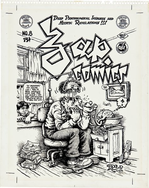R. Crumb Zap Comics #8 Cover Original Art (1975-76). Photo courtesy of Heritage Auctions.