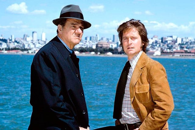 Michael Douglas, right, in the 1970s television series 
