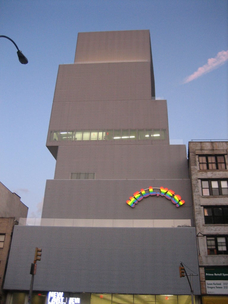 Ugo Rondinone's <em>Hell, Yes!</em> sculpture on the New Museum in New York. Courtesy of Lauren F. Friedman, via Flickr Creative Commons.