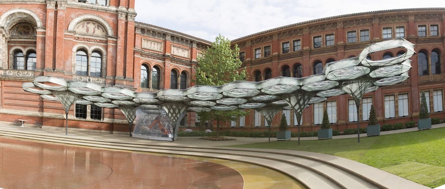 The Elytra Filament Pavilion at the Victoria and Albert Museum. © Victoria and Albert Museum, London.