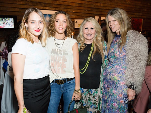 Jemima Kirke, Zoë Buckman, Jane Holzer, and Yvonne Force Villareal at BHQFU’s Annual Benefit Dinner and Art Auction. Courtesy of Max Lakner/BFA.