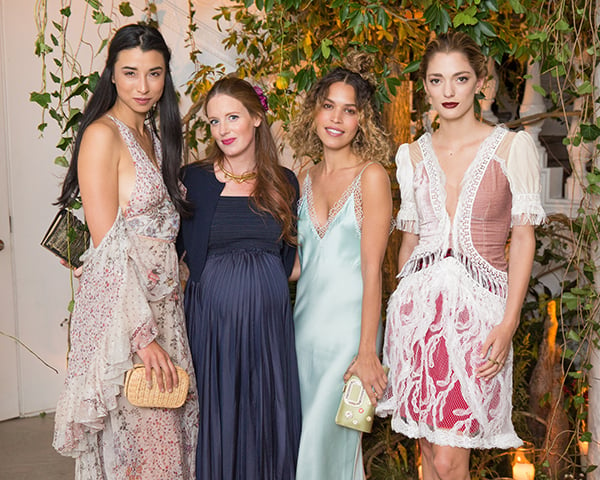Lily Kwong, Bettina Prentince, Cleo Wade, Sofia Sanchez de Betak at the Museum of Arts and Design's The Garden of Earthly Delights Gala. Courtesy of Benjamin Lozovsky/BFA.