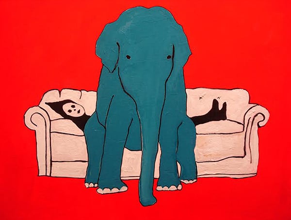 Brian Leo, Elephan on Couch. Courtesy of the Accessible Art Fair, New York.