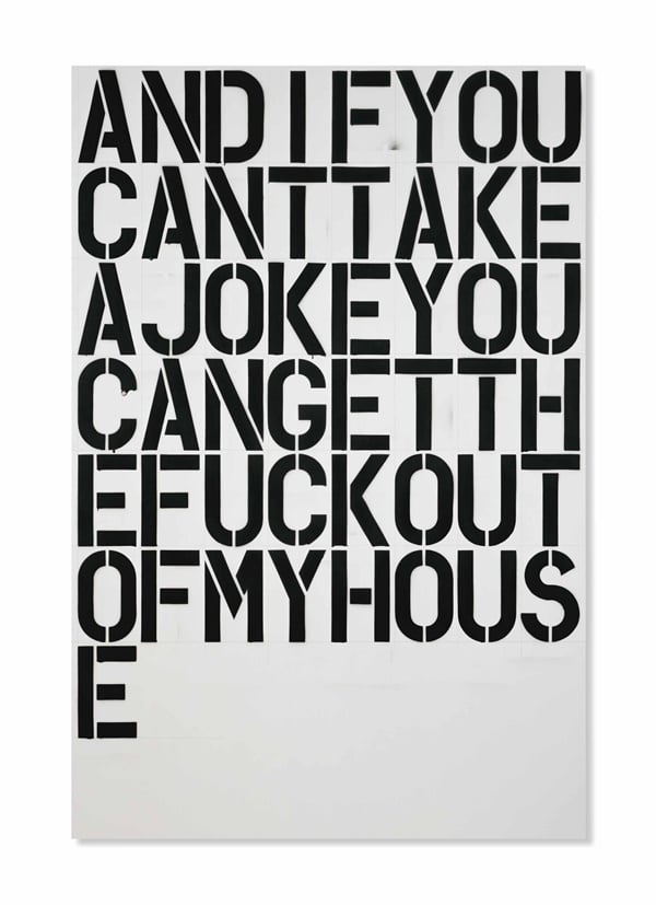 Christopher Wool, And If You (1992). Image: Courtesy of Christie's Images Ltd.