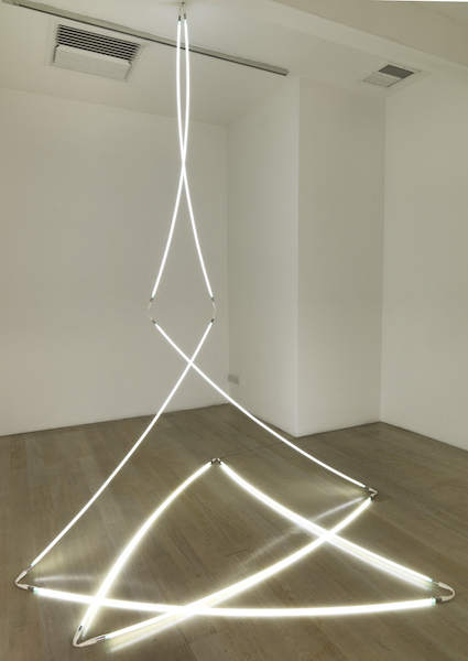 Installation image of François Morellet’s “90” at Annely Juda Fine Art, London. Photo: Courtesy Annely Juda Fine Art.