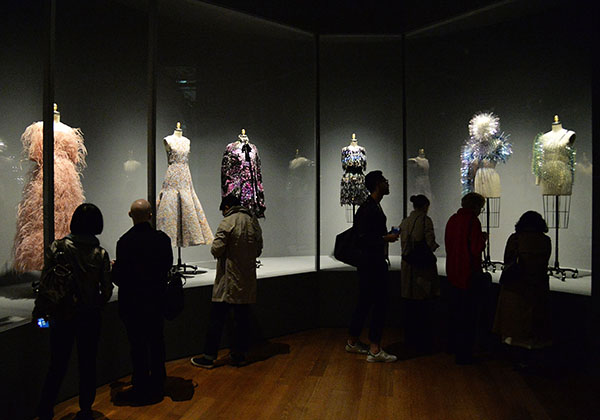 NEW YORK, NY - MAY 02: Dresses on display at the Costume Institute's "Manus x Machina" exhibition press presentation at the Metropolitan Museum of Art at Metropolitan Museum of Art on May 2, 2016 in New York City. (Photo by Slaven Vlasic/Getty Images)