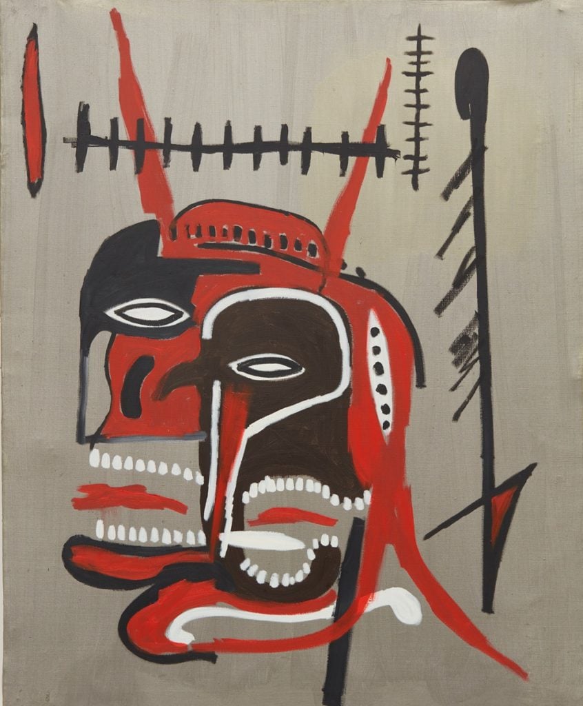 Jean Michel Basquiat, Untitled (Devil's head) (1987). Courtesy of Phillips.