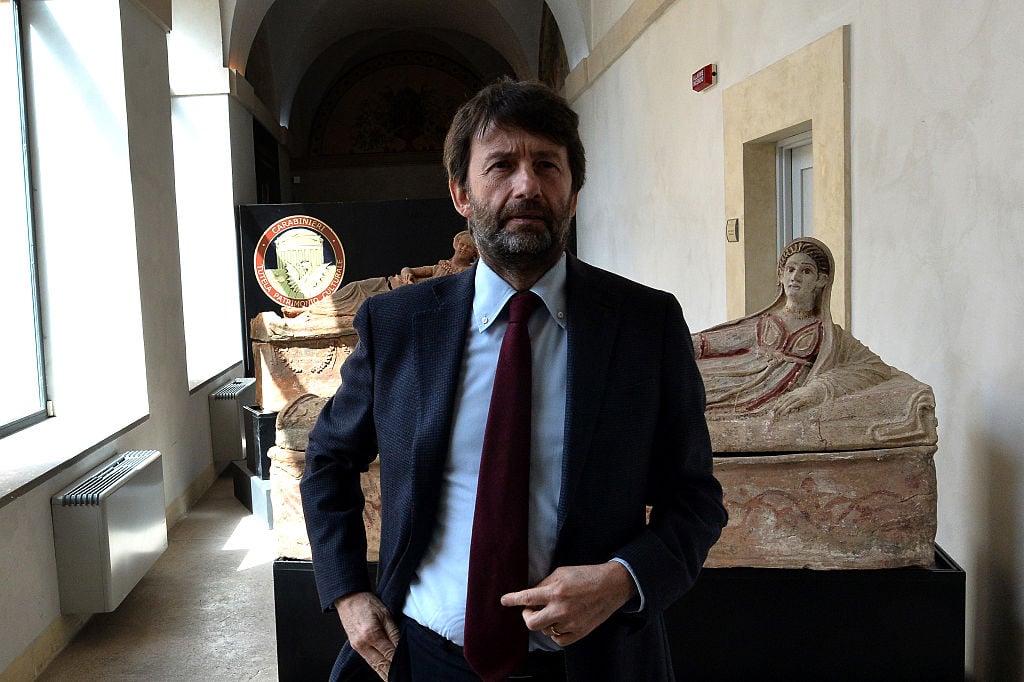 Italy's Minister of cultural Dario Franceschini Photo: ALBERTO PIZZOLI/AFP/Getty Images