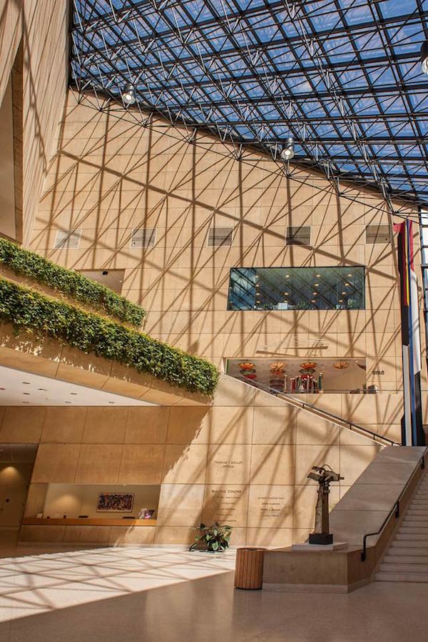 Atrium of the Sidney and Lois Eskenazi Museum of Art at Indiana University. Photo: Kevin Montague