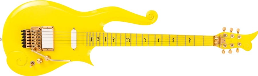 Prince's yellow guitar. Photo courtesy Heritage Auctions.