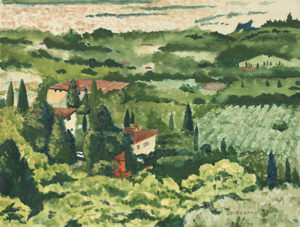 Take A Peek At Tony Bennett S Paintings   W1136 Tuscany 300x227 