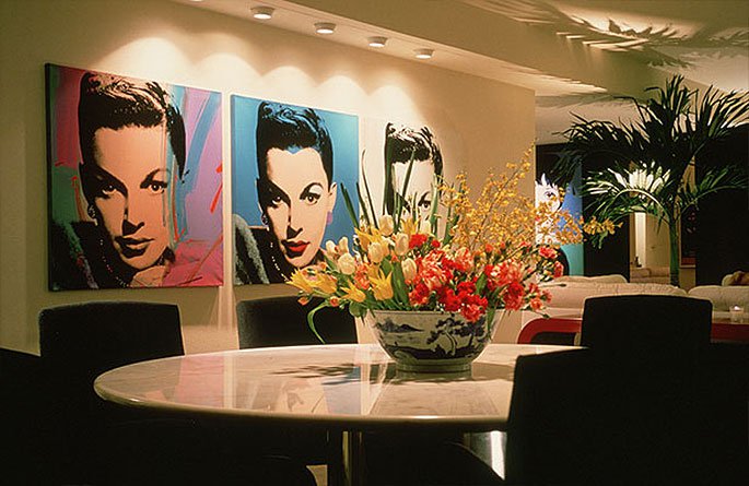 Liza Minnelli's Andy Warhols in her Upper East Side apartment prior to its sale. Courtesy of Tim Macdonald.