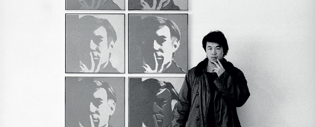 Ai Weiwei, At the Museum of Modern Art, 1987, from the New York Photographs series 1983–93, collection of Ai Weiwei, © Ai Weiwei; Andy Warhol artwork © The Andy Warhol Foundation for the Visual Arts, Inc.