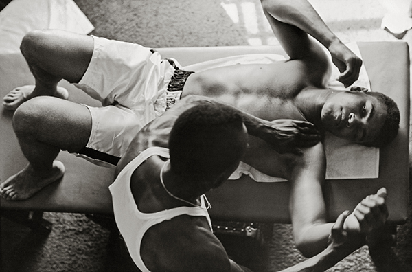 Gordon Parks, Trainer Works on Muhammad Ali’s Shoulder, Miami, Florida (1966). Courtesy of and copyright the Gordon Parks Foundation.