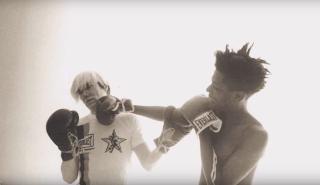 Radio Stephansdom, Andy Warhol, Andy Warhol and Jean-Michel Basquiat (1985). Image via YouTube.