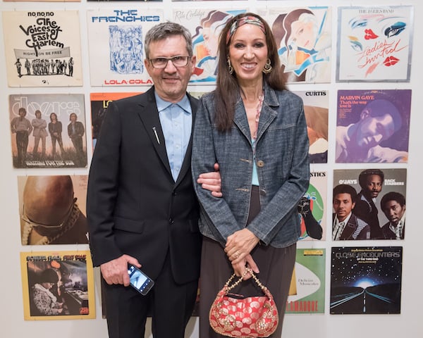 Paul Caranicas and Pat Cleveland at the "Antonio Lopez: Future Funk Fashion" opening at El Museo del Barrio. Courtesy of photographer Zach Hilty/BFA.