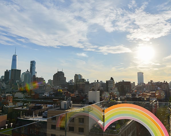 The view from the Sky Room at the New Museum Members: "Hell, Yes!" Party. Courtesy photographer Hunter Abrams/BFA.
