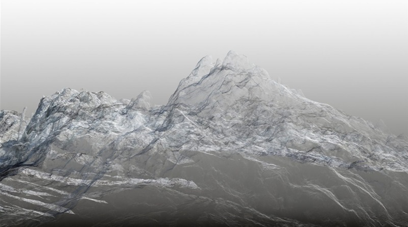 Dan Holdsworth, Continuous Topography, Argentiere glacier 6 (2016). Courtesy of Scheublein + Bak.