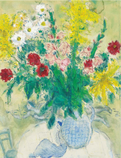 Marc Chagall, Fleurs dans un Vase Bleu (1936). Courtesy of Stern Pissarro Gallery.