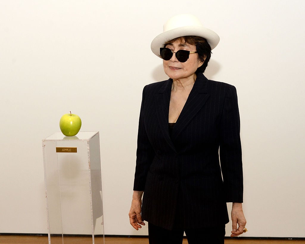Artist Yoko Ono attends the Yoko Ono: One Woman Show, 1960-1971 press preview at Museum of Modern Art on May 12, 2015 in New York City. Courtesy of Ben Gabbe/Getty Images.