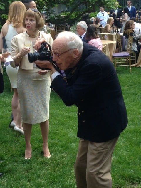 Bill Cunningham at the Frick Garden Party. Courtesy of Sarah Cascone. 