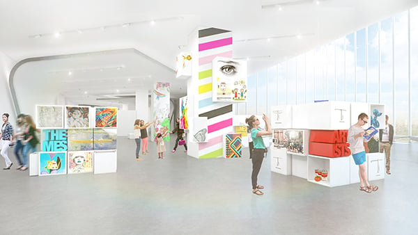 Preliminary rendering of the Museum MACAN's education area, by MET Studio Design Ltd.