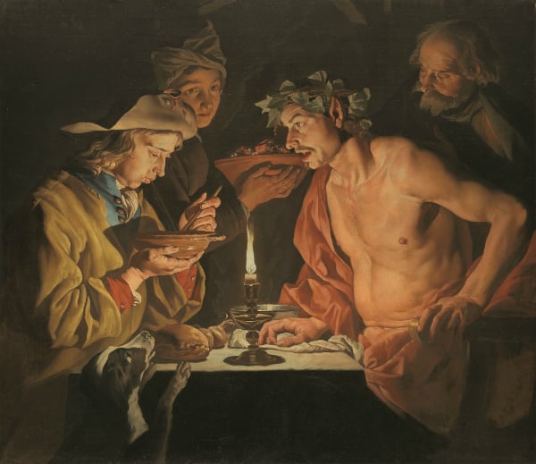 Brian Sewell’s much loved Old Master work by Matthias Stomer Blowing Hot, Blowing Cold (estimate £400,000 - £600,000). Courtesy Christie's London.