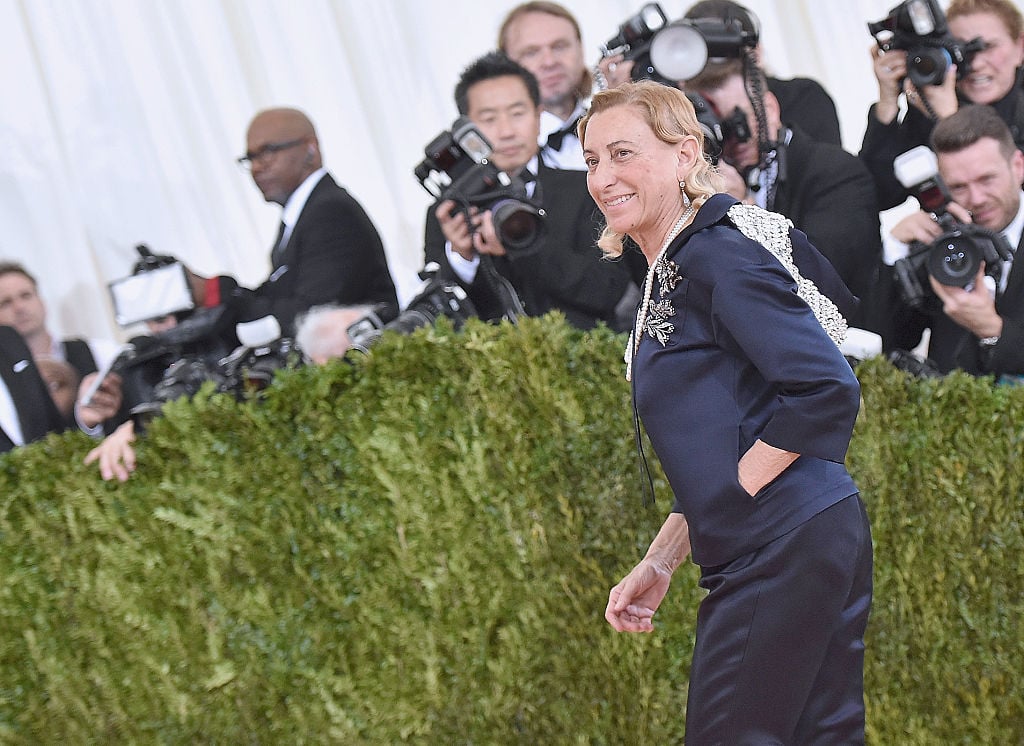Miuccia Prada attends the "Manus x Machina: Fashion In An Age Of Technology" Costume Institute Gala at Metropolitan Museum of Art on May 2, 2016 in New York City. Photo by Mike Coppola/Getty Images for People.com.