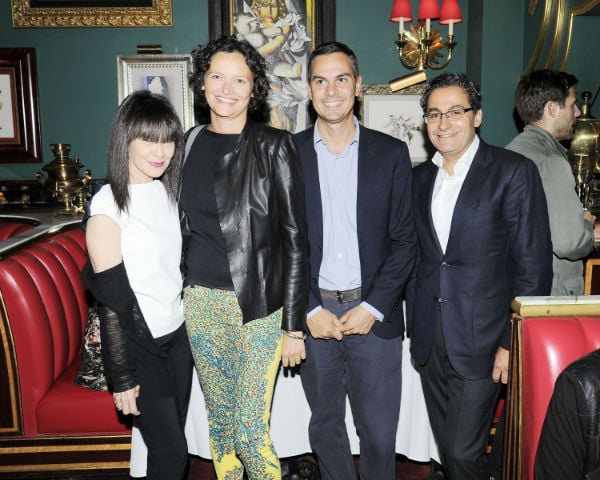 Tony Salamé (right), with Roselee Goldberg, Cecilia Alemani, Massimiliano Gioni, at s a dinner celebrating PAOLA PIVI’s inaugural exhibition at GALERIE PERROTIN, NEW YORK September 17, 2013. Image: Courtesy Patrick McMullan.