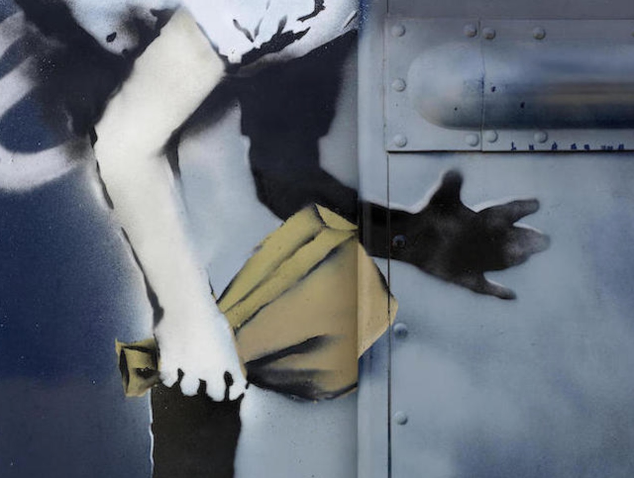 Banksy SWAT Van (2006) (detail) . Photo: Bonhams.