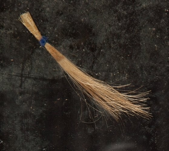A lock of David Bowie's hair from 1983 sold for $18,750. Courtesy of Heritage Auctions. 