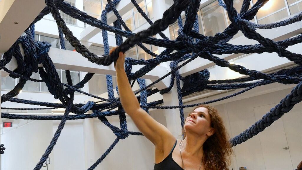 Laura Lima with her installation. Courtesy ICA Miami.