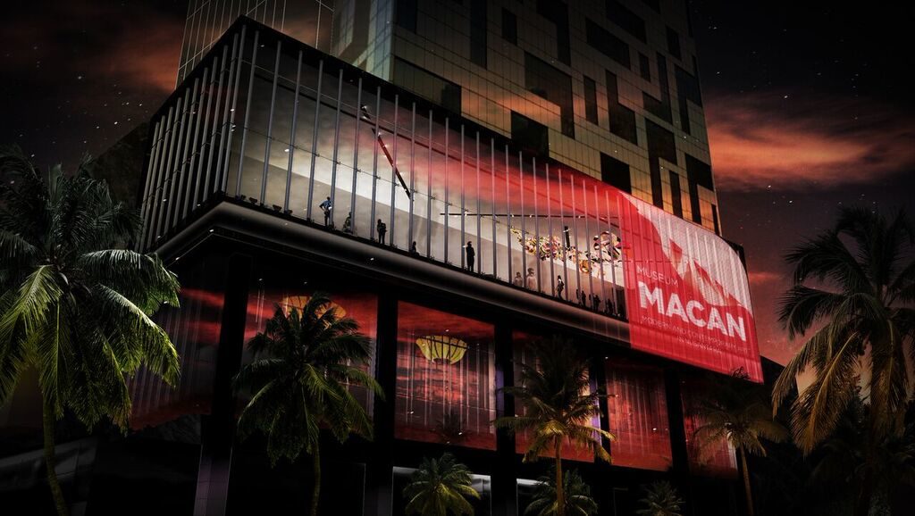 Rendering of the exterior of Museum MACAN, by MET Studio Design Ltd.