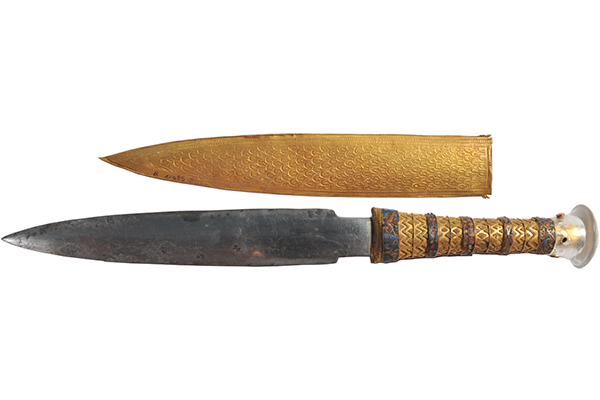 A photo of King Tut's dagger from "The meteoritic origin of Tutankhamun's iron dagger blade."