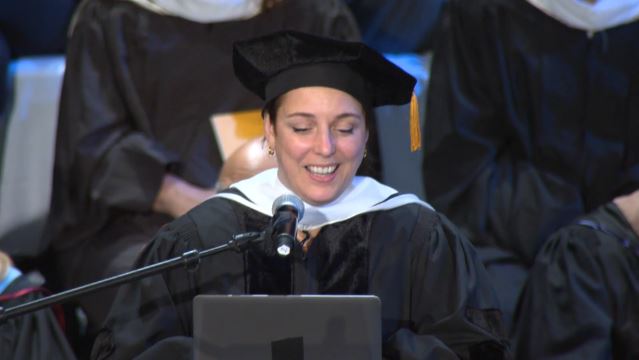 Tania Bruguera at SAIC commencement. Image: Courtesy of School of the Art Institute of Chicago.