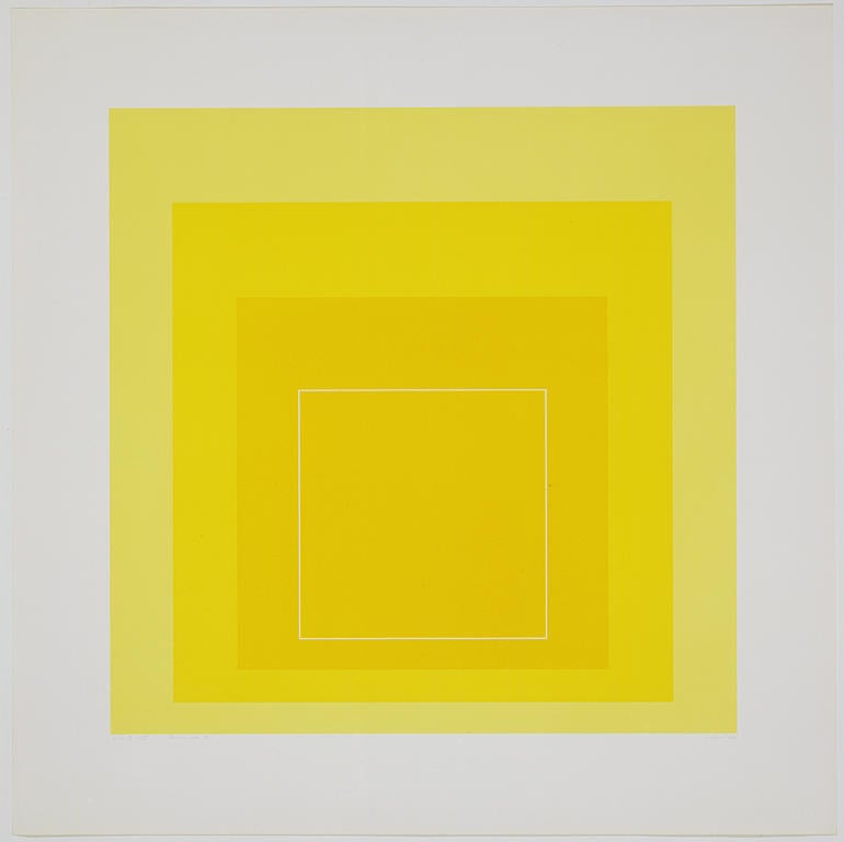Josef Albers, <em>White Line Square I</em> (1966), from the series "White Line Squares," was one of the first prints released by Gemini G.E.L. Courtesy of Gemini G.E.L.