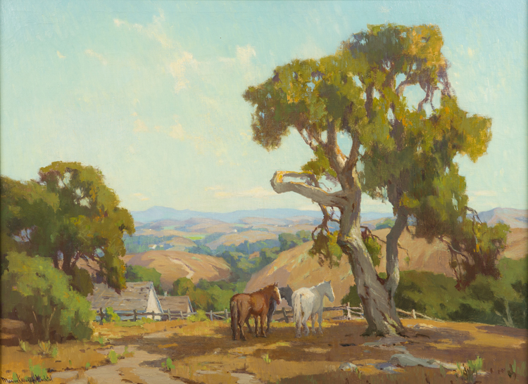 Marion Kavanagh Wachtel, <em>Horses on a Ranch</em>. Courtesy Julien's Auction. 