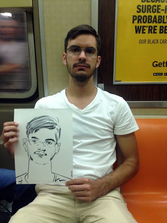 James and his portrait by Orin. Courtesy of Sarah Cascone. 