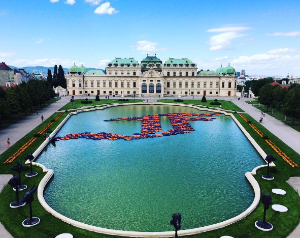 Ai Weiwei’s F. Lotus installation at Vienna’s Belvedere Palace. Photo via @aiww Instagram.