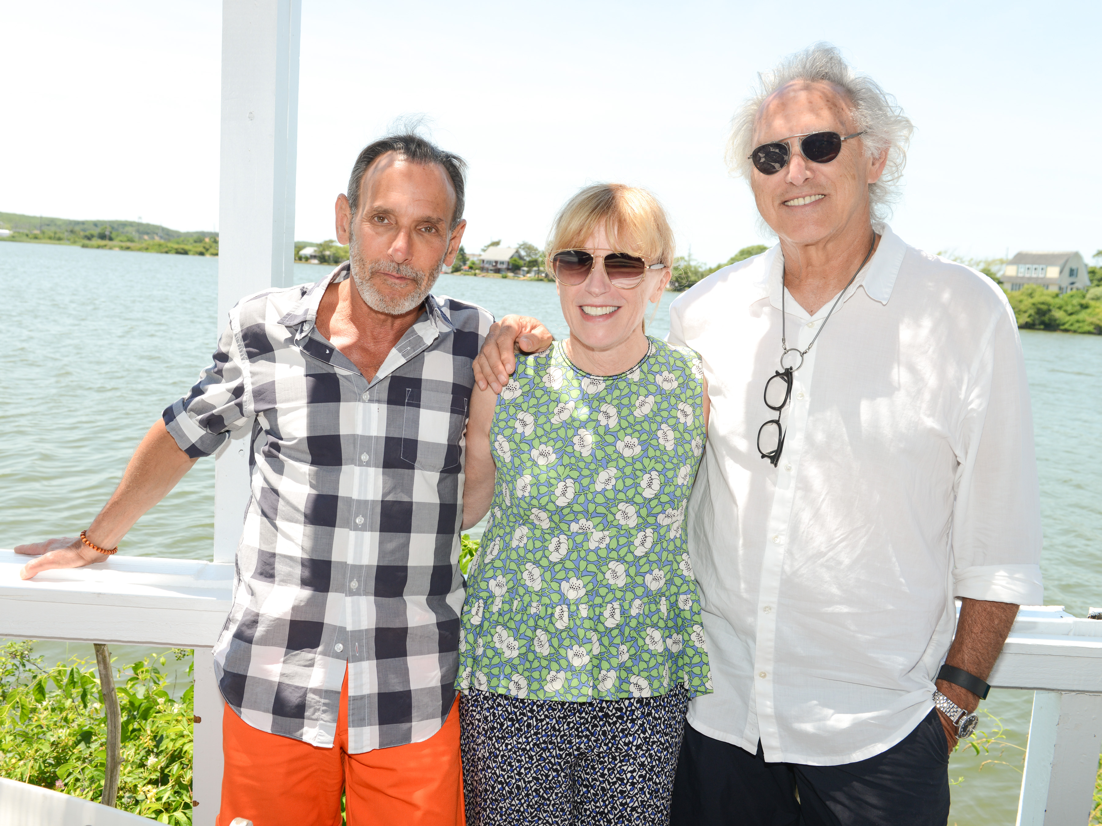 David Salle, Cindy Sherman, and Eric Fischl at the Parrish Art Museum's Contemporaries Circle Brunch at the Surf Lodge. Courtesy of Madison McGaw/BFA.