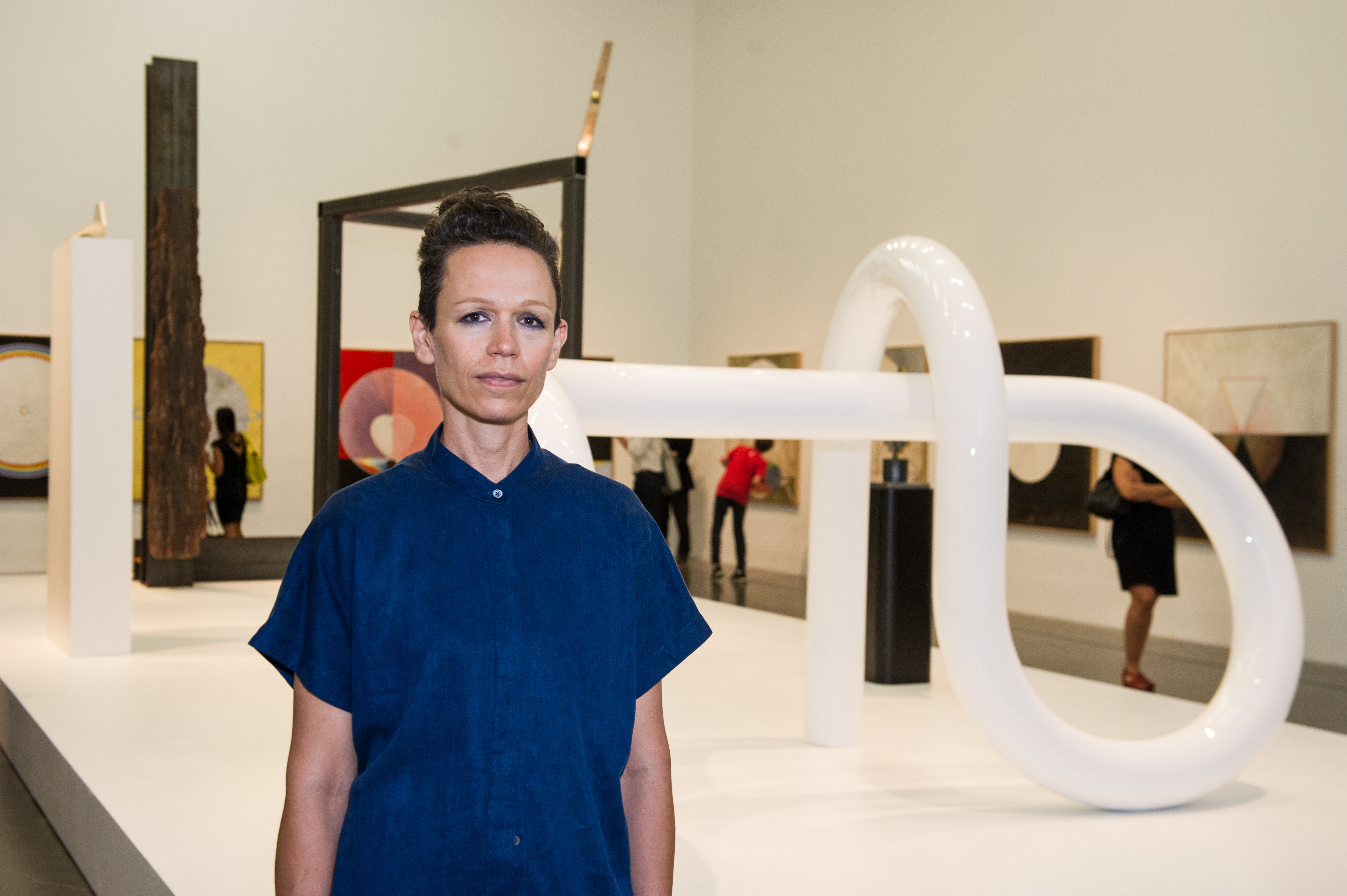 Carol Bove at the New Museum for the opening of "The Keeper." Courtesy of Madison McGaw/BFA.