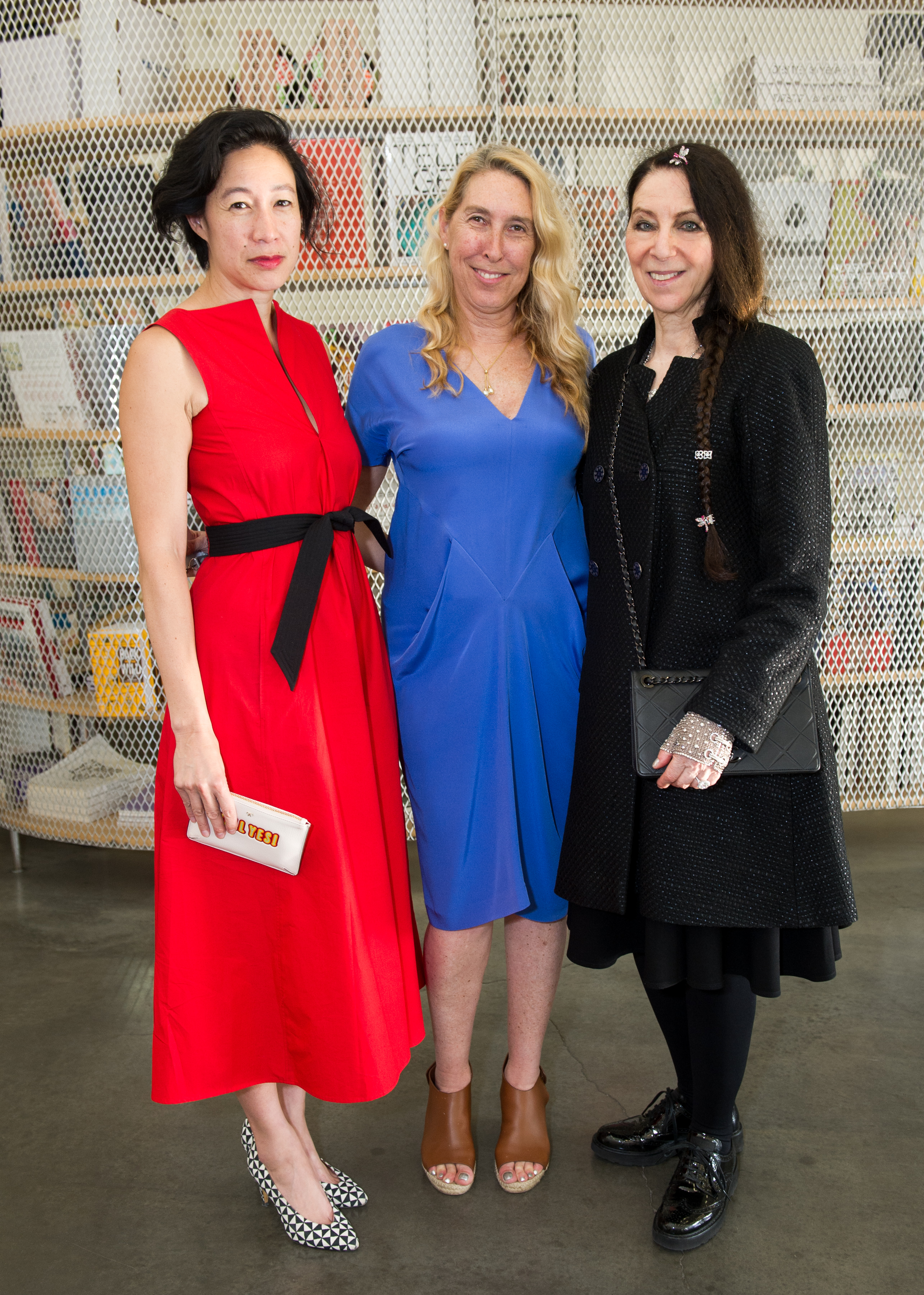 Karen Wong, Lisa Phillips and Ydessa Hendeles at the New Museum for the opening of "The Keeper." Courtesy of Madison McGaw/BFA.