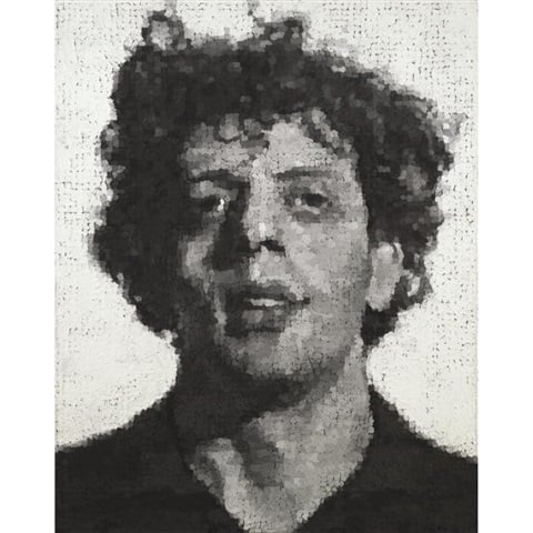 Chuck Close, <em>Phil</em> (1983). Courtesy of artnet Price Database.