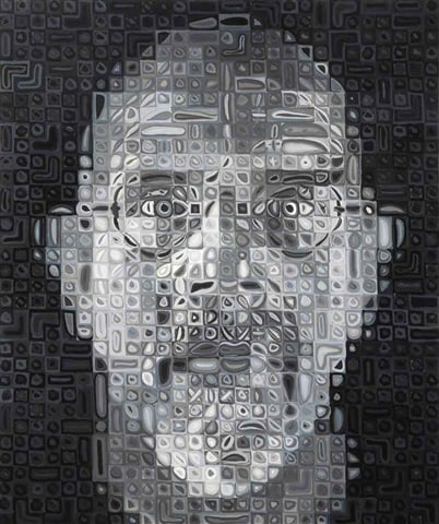 Chuck Close, <em>Self-Portrait</em> (2007). Courtesy of artnet Price Database.