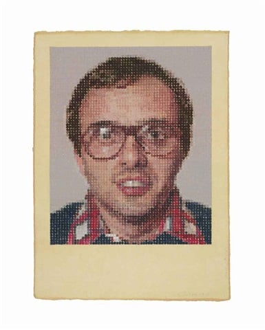 Chuck Close, <em>Mark/Pastel</em> (1977). Courtesy of artnet Price Database.