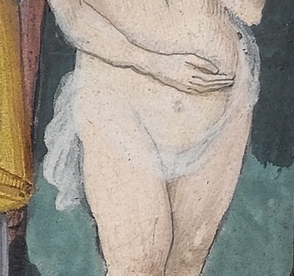 The figure of Eve covered with a wispy veil. The figure of Courtesy of The Fitzwilliam Museum, Cambridge, England. 