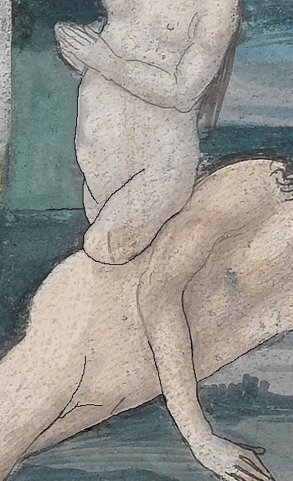 Adam and Eve in their original naked condition following algorithmic treatment by Cambridge University's Department of Applied Mathematics and Theoretical Physics. Courtesy of The Fitzwilliam Museum, Cambridge, England. 
