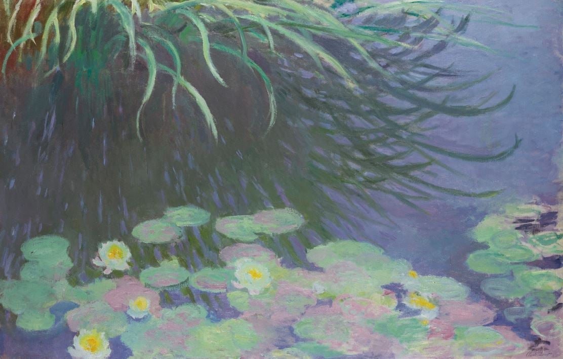 Claude Monet, Nymphéas avec reflects de hautes herbes (1914-17). Courtesy of Sotheby's.