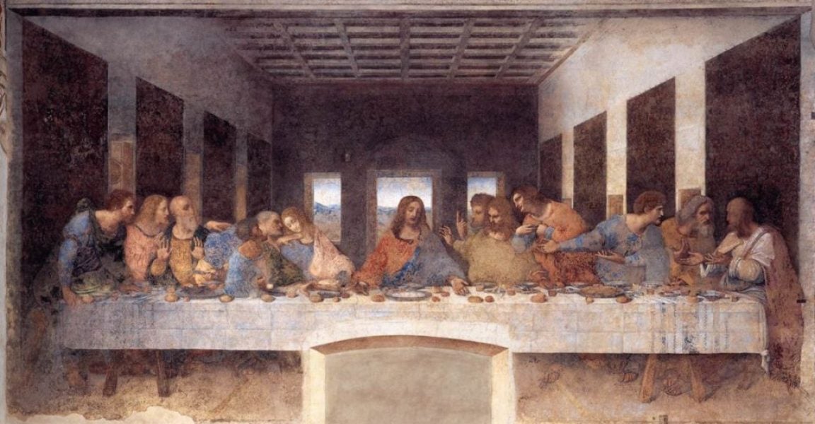 Leonardo da Vinci, The Last Supper (1498). Courtesy of the Convent of Santa Maria delle Grazie in Milan, Italy.