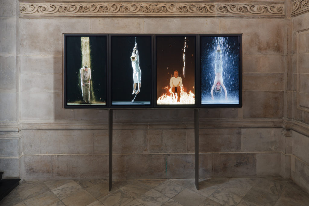 Bill Viola, Martyr (Earth, Air, Fire, Water), (2014). Photo by Peter Mallet, courtesy of St. Paul's Cathedral.